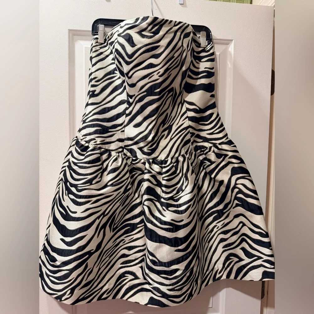 Lilly Pulitzer Black and White Strapless Dress - Picture 3 of 4